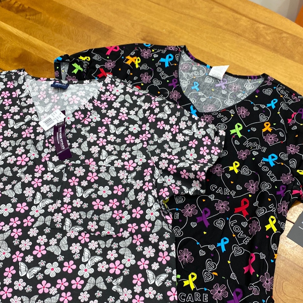 NWT.  Scrubs tops.  Set of 2, women’s size large.